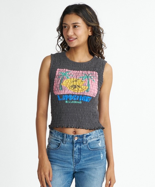 BILLABONG(ビラボン)の「BILLABONG ウィメンズ SHIRRING BABY FIT TANK タンクトップ 【2026年夏モデル】(タンクトップ・レディース・オフホワイト/アイボリー・MEDIUM)」の1枚目の写真