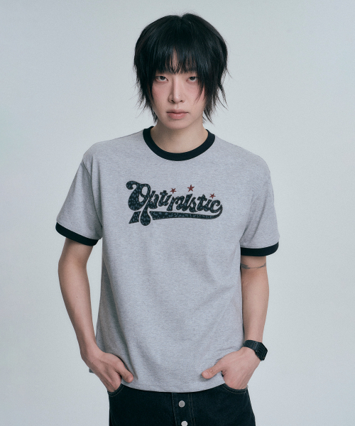 MOO(エムオーオー)の「レオパードアプリケリング半袖Tシャツ - グレー(Tシャツ/カットソー・メンズ・その他・MEDIUM/LARGE)」の1枚目の写真