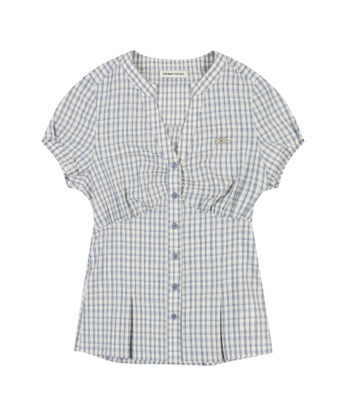 ORDINARY HOLIDAY（オーディナリー ホリデー）の「CHECK SHIRRING SHIRTS [SKY BLUE]（シャツ/ブラウス・レディース・その他・SMALL/MEDIUM）」の2枚目の写真