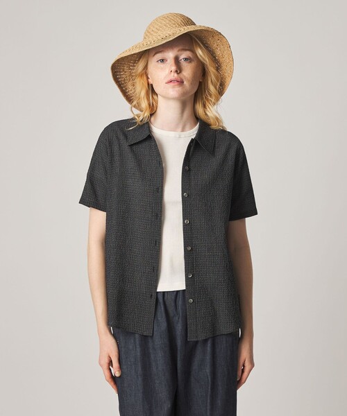 Steven Alan（スティーブンアラン）の「＜Steven Alan＞コットン サッカー ハーフスリーブ シャツ（シャツ/ブラウス・レディース・ライトブルー/ブラック/ブラウン・FREE）」の2枚目の写真