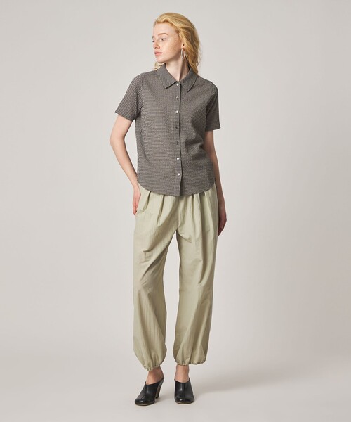 Steven Alan＞コットン サッカー ハーフスリーブ シャツ（シャツ 