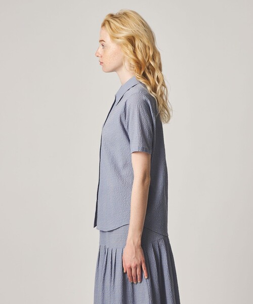 Steven Alan（スティーブンアラン）の「＜Steven Alan＞コットン サッカー ハーフスリーブ シャツ（シャツ/ブラウス・レディース・ライトブルー/ブラック/ブラウン・FREE）」の22枚目の写真