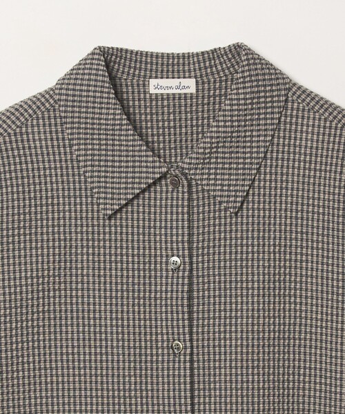 Steven Alan（スティーブンアラン）の「＜Steven Alan＞コットン サッカー ハーフスリーブ シャツ（シャツ/ブラウス・レディース・ライトブルー/ブラック/ブラウン・FREE）」の7枚目の写真