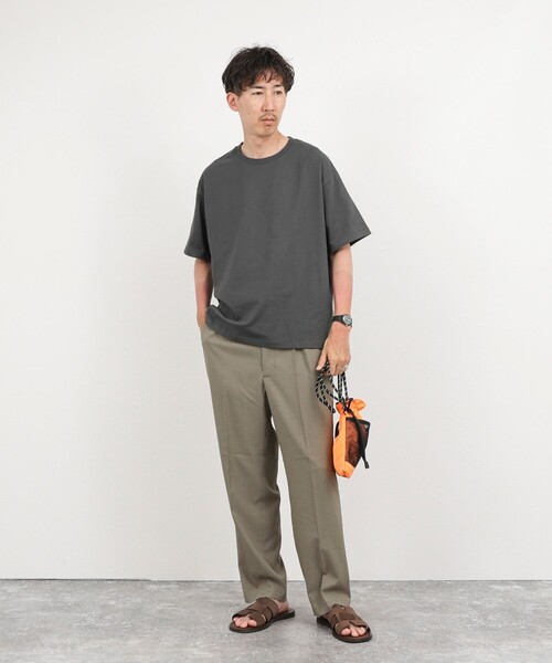 NOLLEY’S（ノーリーズ）の「【BECシリーズ】コンパクトコーマ ワイドシルエットＴシャツ 26SS（Tシャツ/カットソー・メンズ・チャコールグレー/グレイッシュベージュ/パープル/ホワイト・S/L/M）」の20枚目の写真