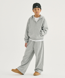 TAKEASY KIDS（テイクイージーキッズ）の「リラックスドクロップスウェットセットアップ（メランジグレー）（セットアップ）」