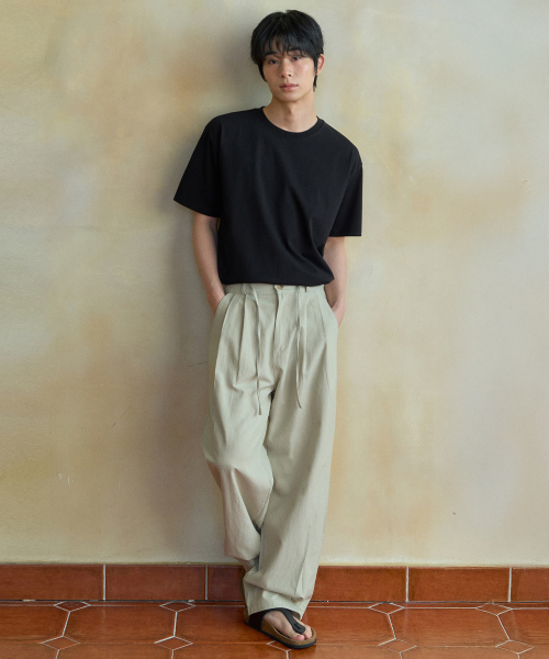 WEDNESDAY OASIS（ウェンズデーオアシス）の「[Atelier Standard] ハーフラウンドTシャツ_BLACK(WB6TP43)（Tシャツ/カットソー・メンズ・ブラック・MEDIUM/LARGE/X-LARGE）」の3枚目の写真