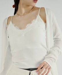 Cup in lace trim camisole/カップインレーストリムキャミソール