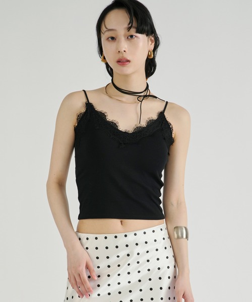 Ezick(エジック)の「Cup in lace trim camisole/カップインレーストリムキャミソール(キャミソール・レディース・ブラック/オフホワイト/ブラック系その他・FREE)」の12枚目の写真