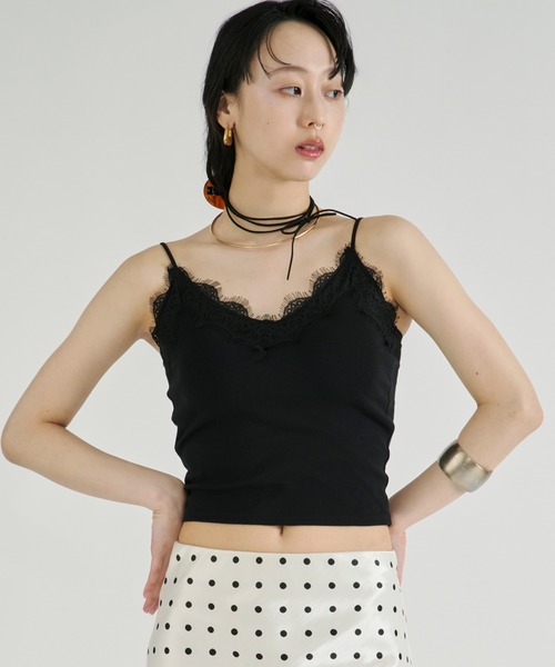 Ezick(エジック)の「Cup in lace trim camisole/カップインレーストリムキャミソール(キャミソール・レディース・ブラック/オフホワイト/ブラック系その他・FREE)」の13枚目の写真