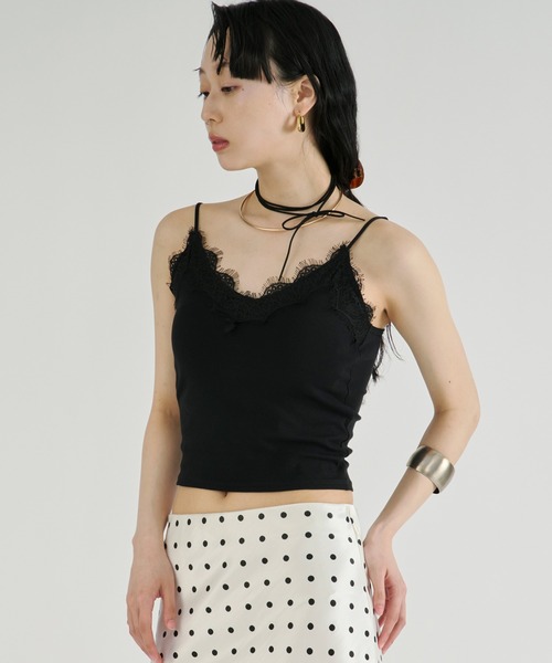 Ezick(エジック)の「Cup in lace trim camisole/カップインレーストリムキャミソール(キャミソール・レディース・ブラック/オフホワイト/ブラック系その他・FREE)」の15枚目の写真