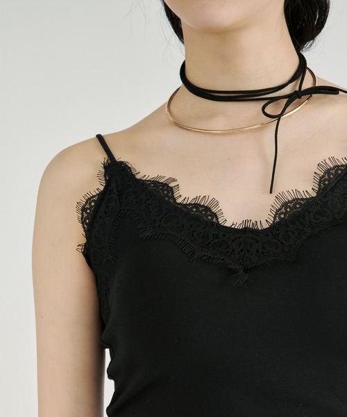 Ezick(エジック)の「Cup in lace trim camisole/カップインレーストリムキャミソール(キャミソール・レディース・ブラック/オフホワイト/ブラック系その他・FREE)」の20枚目の写真