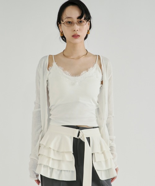 Ezick(エジック)の「Cup in lace trim camisole/カップインレーストリムキャミソール(キャミソール・レディース・ブラック/オフホワイト/ブラック系その他・FREE)」の22枚目の写真