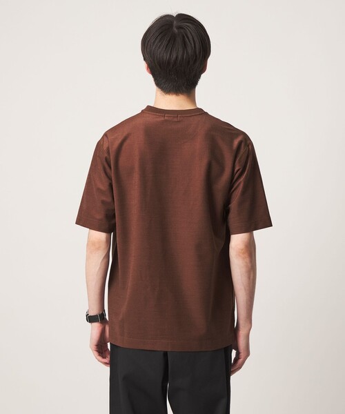 green label relaxing(グリーンレーベルリラクシング)の「ポリエステル ウール ツイル インレー 半袖 Tシャツ カットソー(Tシャツ/カットソー・メンズ・オフホワイト/ブラウン系/ブラック・XL/S/M/L)」の12枚目の写真