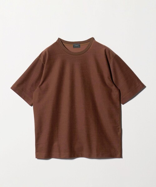 green label relaxing(グリーンレーベルリラクシング)の「ポリエステル ウール ツイル インレー 半袖 Tシャツ カットソー(Tシャツ/カットソー・メンズ・オフホワイト/ブラウン系/ブラック・XL/S/M/L)」の13枚目の写真