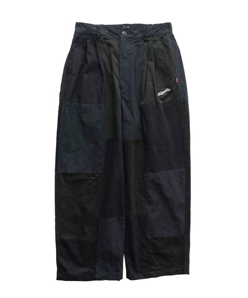 NineMicrophones(ナインマイクロフォンズ)の「PATCHWORK BAGGY PANTS(その他パンツ・メンズ・オリーブ/ブラック・X-LARGE/LARGE/MEDIUM/SMALL)」の1枚目の写真