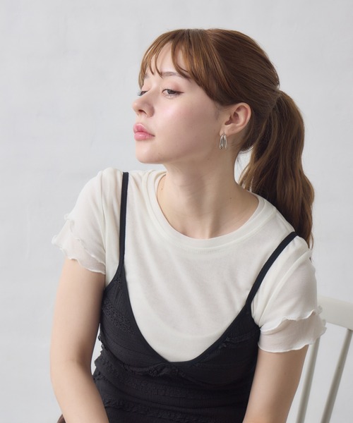 Siel(シエル)の「2連メタルピアス(ピアス(両耳用)・レディース・シルバー/ゴールド・FREE)」の3枚目の写真