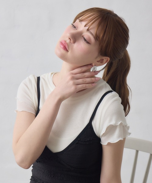Siel(シエル)の「2連メタルピアス(ピアス(両耳用)・レディース・シルバー/ゴールド・FREE)」の4枚目の写真