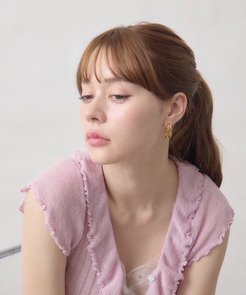 Siel(シエル)の「2連メタルピアス(ピアス(両耳用)・レディース・シルバー/ゴールド・FREE)」の14枚目の写真