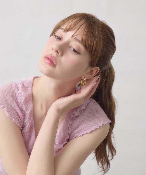 Siel(シエル)の「2連メタルピアス(ピアス(両耳用)・レディース・シルバー/ゴールド・FREE)」の18枚目の写真
