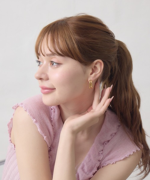Siel(シエル)の「2連メタルピアス(ピアス(両耳用)・レディース・シルバー/ゴールド・FREE)」の20枚目の写真