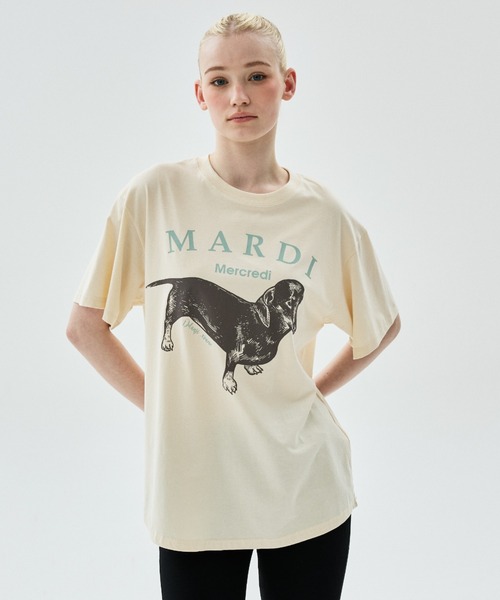 Mardi Mercredi（マルディメクルディ）の「TSHIRT DDANJI / Tシャツ ダンジ（Tシャツ/カットソー・レディース・アイボリー系2/アイボリー系1/アイボリー系・FREE）」の3枚目の写真