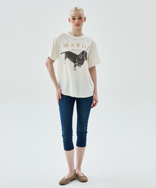 Mardi Mercredi（マルディメクルディ）の「TSHIRT DDANJI / Tシャツ ダンジ（Tシャツ/カットソー・レディース・アイボリー系2/アイボリー系1/アイボリー系・FREE）」の9枚目の写真