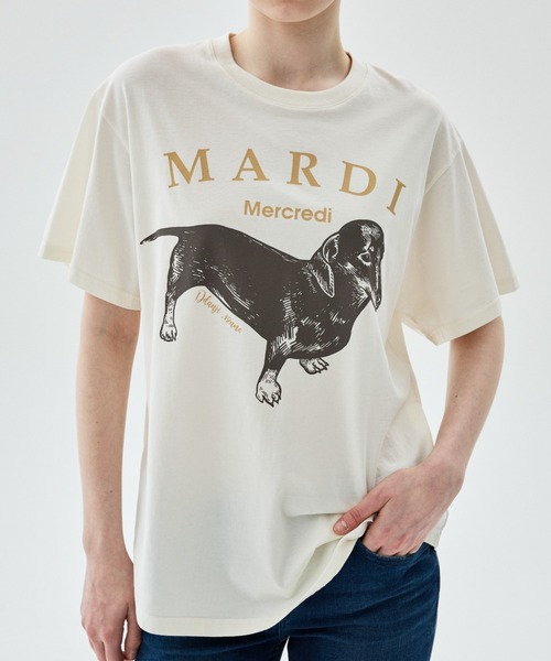 Mardi Mercredi（マルディメクルディ）の「TSHIRT DDANJI / Tシャツ ダンジ（Tシャツ/カットソー・レディース・アイボリー系2/アイボリー系1/アイボリー系・FREE）」の8枚目の写真