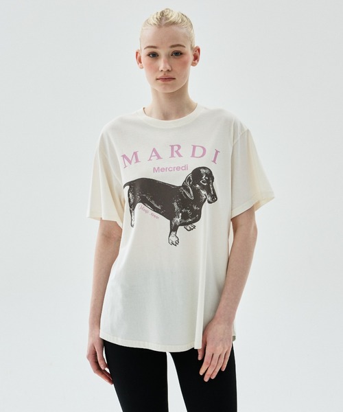 Mardi Mercredi（マルディメクルディ）の「TSHIRT DDANJI / Tシャツ ダンジ（Tシャツ/カットソー・レディース・アイボリー系2/アイボリー系1/アイボリー系・FREE）」の4枚目の写真