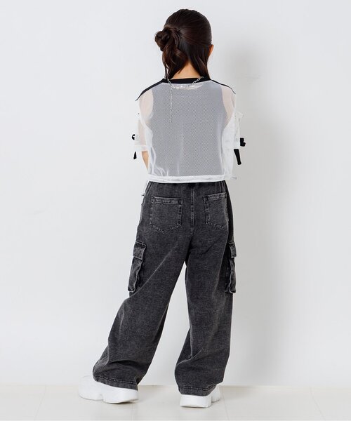 algy(アルジー)の「メッシュ肩あきラインT半袖Tシャツ&タンクトップセット(その他トップス・キッズ・サックスブルー/ブラック/オフホワイト・150/140/130/160)」の8枚目の写真