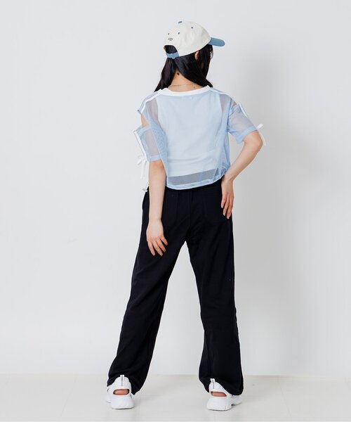 algy(アルジー)の「メッシュ肩あきラインT半袖Tシャツ&タンクトップセット(その他トップス・キッズ・サックスブルー/ブラック/オフホワイト・150/140/130/160)」の10枚目の写真
