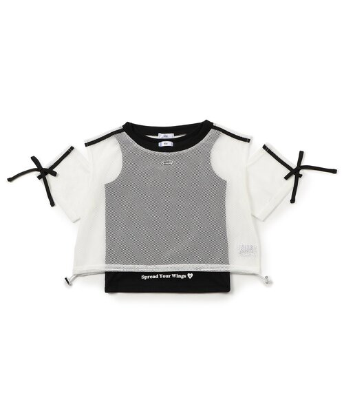 algy(アルジー)の「メッシュ肩あきラインT半袖Tシャツ&タンクトップセット(その他トップス・キッズ・サックスブルー/ブラック/オフホワイト・150/140/130/160)」の11枚目の写真
