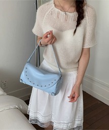 リベット付き ショルダーバッグ 5 色展開 コンパクト