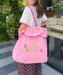 【HELLO.SANFRANCISCO/ハローサンフランシスコ】フリル刺繍BIGトートバッグ