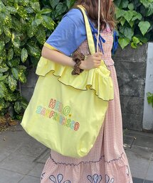 【HELLO.SANFRANCISCO/ハローサンフランシスコ】フリル刺繍BIGトートバッグ