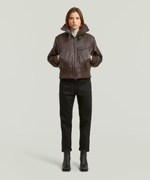 G-STAR | High Collar Leather Jacket/ハイカラージップアップレザーブルゾン(ブルゾン)