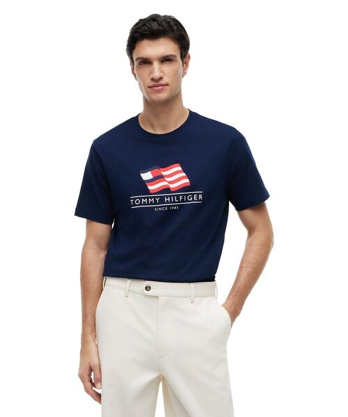TOMMY HILFIGER(トミーヒルフィガー)の「メインフラッグレギュラーTシャツ(Tシャツ/カットソー・メンズ・レッド/ホワイト/ネイビー・SMALL/MEDIUM/LARGE/X-LARGE)」の1枚目の写真