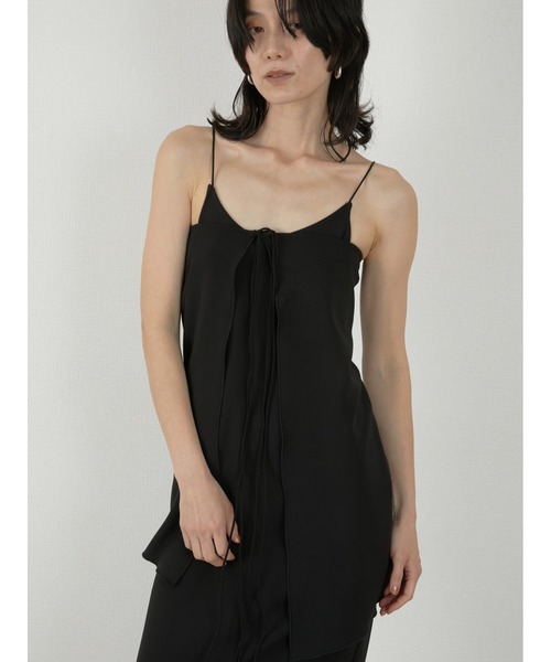 LA PEAU DE GEM（ラポドゥジェム）の「【LA PEAU DE GEM】stretch cami onepiece/ストレッチキャミワンピース（ワンピース・レディース・ブラック・FREE）」の2枚目の写真