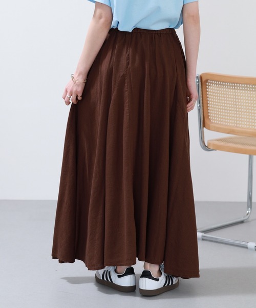 OMNES(オムネス)の「麻レーヨン フレアスカート(スカート・レディース・ブラウン・F)」の7枚目の写真