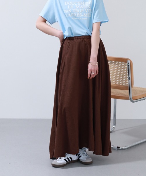OMNES(オムネス)の「麻レーヨン フレアスカート(スカート・レディース・ブラウン・F)」の8枚目の写真