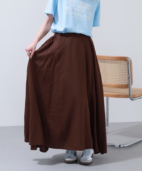 OMNES(オムネス)の「麻レーヨン フレアスカート(スカート・レディース・ブラウン・F)」の10枚目の写真