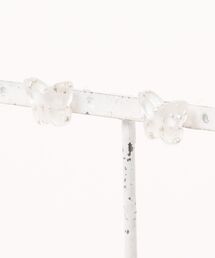 【popochi】ちょうちょ 蝶々 ホワイト クリア ドット レジンピアス (MA)