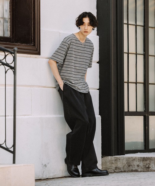 Bleme(ブレム)の「ベーシックボーダークルーネックTシャツ(Tシャツ/カットソー・メンズ・ホワイト系/ブラック系・L/M/S/XL)」の12枚目の写真