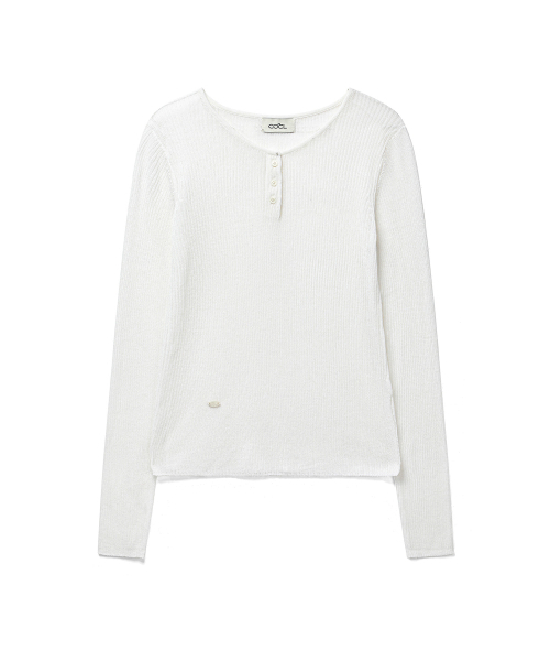COSTUMEOCLOCK WOMAN(カスタムオクロック ウーマン)の「リネンシースルーゴルジヘンリーネックニット5COLORCOWKT019(Tシャツ/カットソー・レディース・ブラック/ダークグリーン/アイボリー/ライトグレー/エメラルド・F)」の14枚目の写真