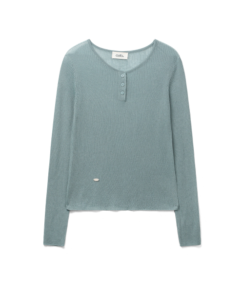 COSTUMEOCLOCK WOMAN(カスタムオクロック ウーマン)の「リネンシースルーゴルジヘンリーネックニット5COLORCOWKT019(Tシャツ/カットソー・レディース・ブラック/ダークグリーン/アイボリー/ライトグレー/エメラルド・F)」の6枚目の写真