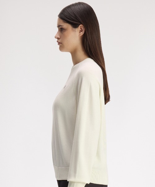 FRED PERRY(フレッドペリー)の「Crew Neck Jumper/クルーネックジャンパー(ニット/セーター・レディース・ダークグリーン/ベージュ・8/10)」の13枚目の写真