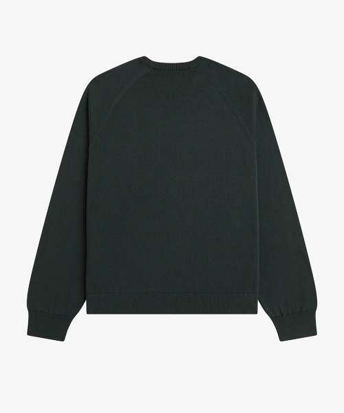 FRED PERRY(フレッドペリー)の「Crew Neck Jumper/クルーネックジャンパー(ニット/セーター・レディース・ダークグリーン/ベージュ・8/10)」の5枚目の写真