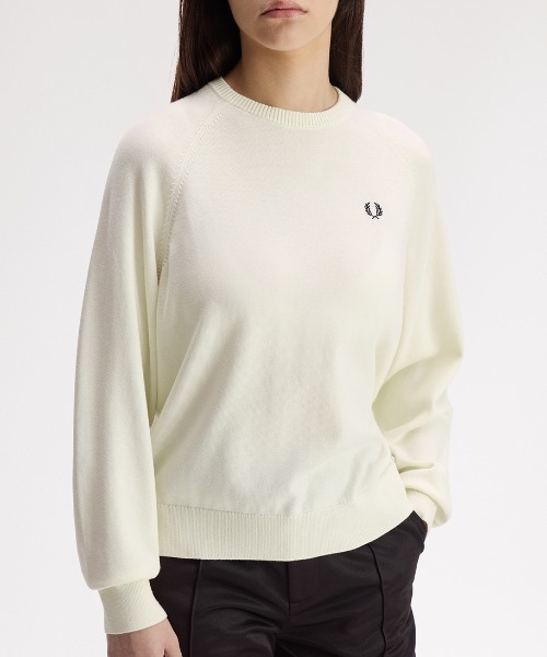 FRED PERRY(フレッドペリー)の「Crew Neck Jumper/クルーネックジャンパー(ニット/セーター・レディース・ダークグリーン/ベージュ・8/10)」の21枚目の写真