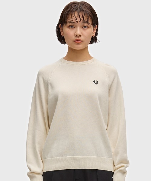 FRED PERRY(フレッドペリー)の「Crew Neck Jumper/クルーネックジャンパー(ニット/セーター・レディース・ダークグリーン/ベージュ・8/10)」の19枚目の写真
