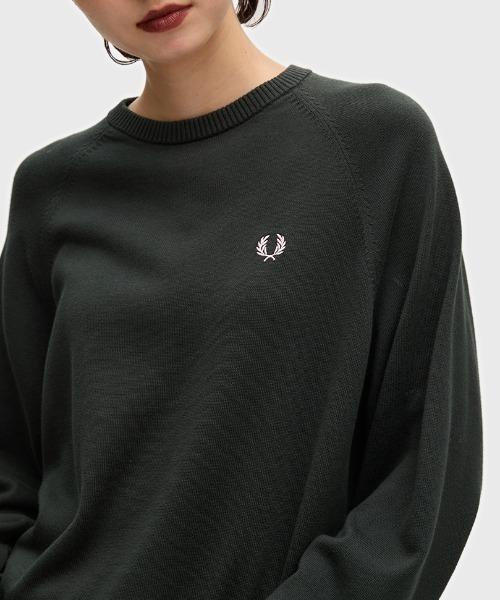 FRED PERRY(フレッドペリー)の「Crew Neck Jumper/クルーネックジャンパー(ニット/セーター・レディース・ダークグリーン/ベージュ・8/10)」の17枚目の写真