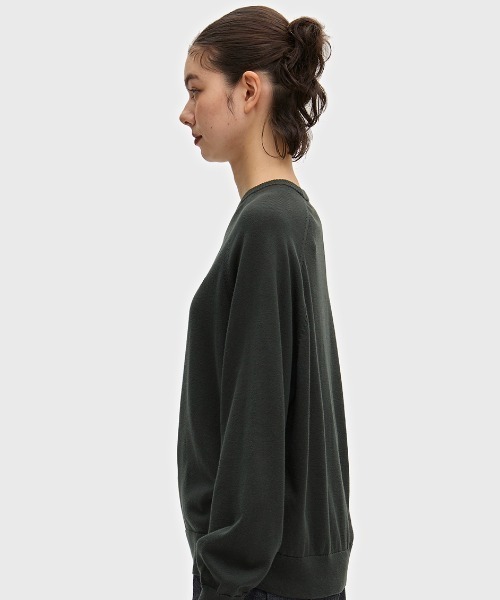 FRED PERRY(フレッドペリー)の「Crew Neck Jumper/クルーネックジャンパー(ニット/セーター・レディース・ダークグリーン/ベージュ・8/10)」の7枚目の写真
